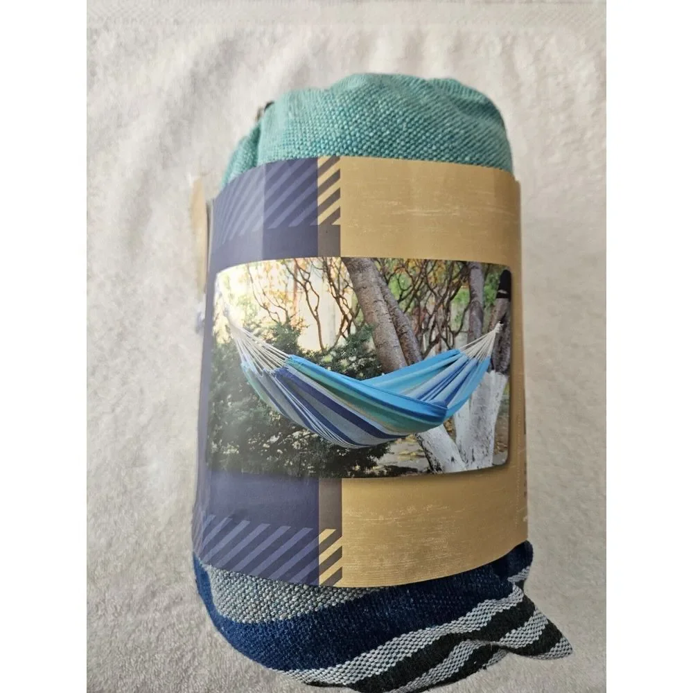 Traveler Hammock Cotton‎ Blend  - Blue, 250 lb Capacity Compact Lightweight New